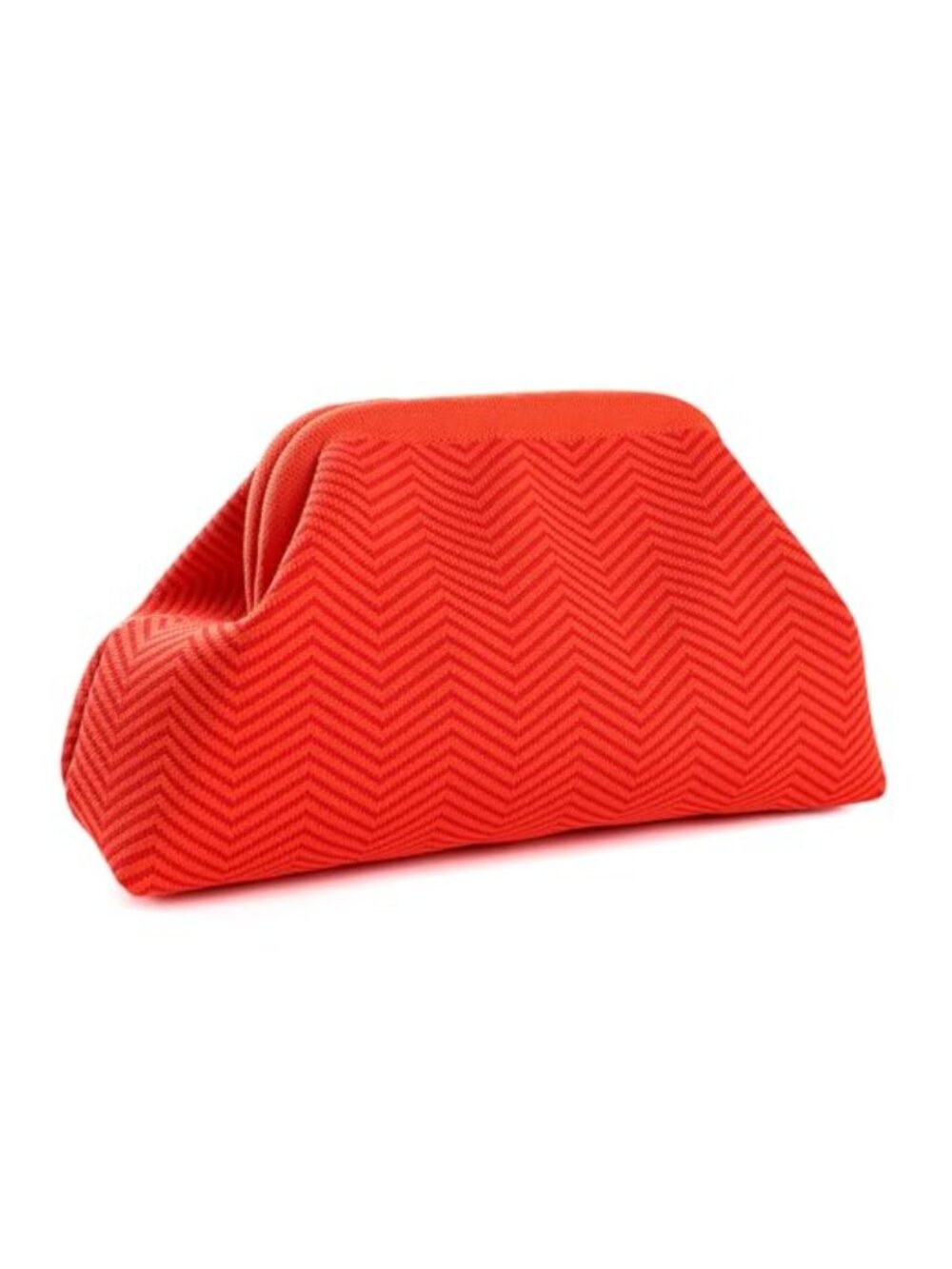 Woven Dumpling Clutch Crochet Pinstripe Kiss Lock Evening Bag